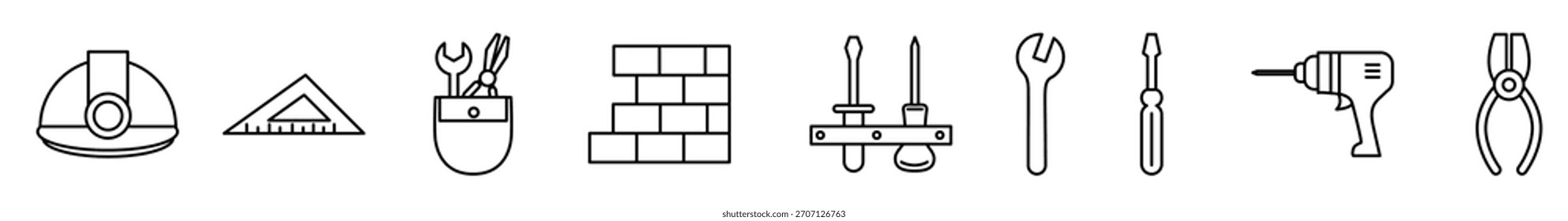 Tool repair and construction icon set