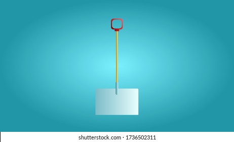 Tool for repair and construction a metal shovel for digging the earth and demolition and gardening on a blue background. Vector illustration