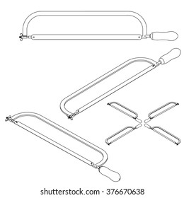 tool saws for the metal line drawing isometric set