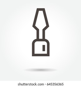 tool screwdriver icon, modern design web element on white background. logo
