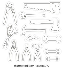 Tool set colorful. 