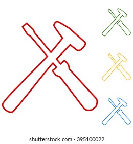 Tool. Set of line icons