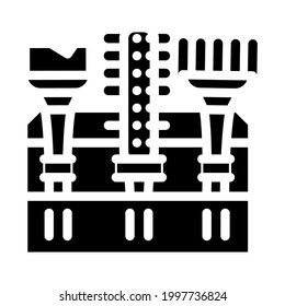 tool set stylist glyph icon vector. tool set stylist sign. isolated contour symbol black illustration
