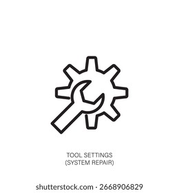 Icono de Configuraciones de herramientas símbolo de reparación del sistema servicio de reparación de mantenimiento de logotipos
