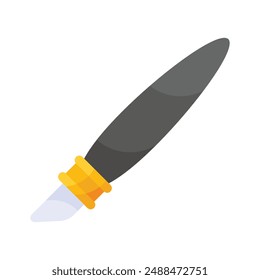 A tool with a sharp blade used for slicing or trimming materials like paper, cardboard, or fabric