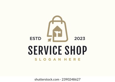 Tool shop design element vector icon with creative concept idea