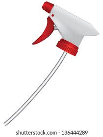 Tool spraying liquid spin-on to the vessel. Vector illustration.