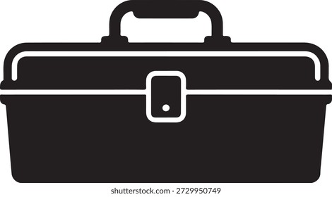 Tool storage box silhouette icon for workshop and maintenance organization