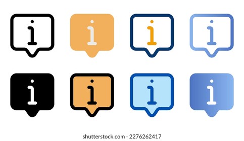 Iconos de sugerencias de herramientas con un estilo diferente. Iconos de información sobre herramientas. Conjunto de iconos de estilo diferente. Ilustración del vector