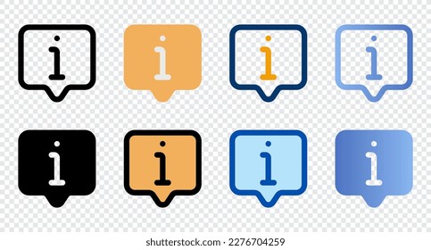 Tool tip icons in different style. Tool tip icons. Different style icons set. Vector illustration