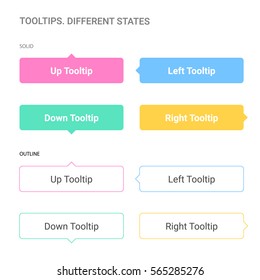 Tool tips. Different states. White background