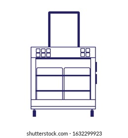 tool trolley icon over white background, flat design, vector illustration