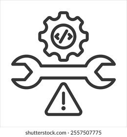 Tool Trouble Code Outline Icon Vector Illustration