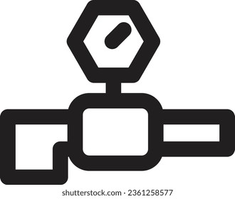 Icono de esquema de trabajo de la válvula de herramienta