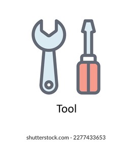 Vector de herramientas    Rellenar iconos de contorno. Material gráfico simple