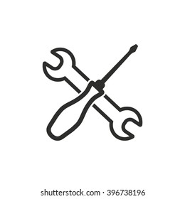 Tool    vector icon. Black  illustration isolated on white  background for graphic and web design.