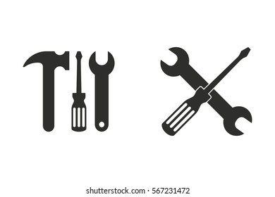 Tool vector icon. Black illustration isolated on white background for graphic and web design.