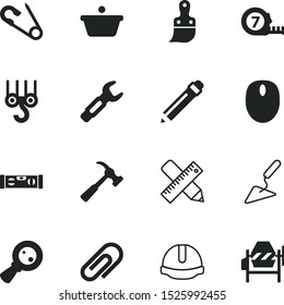 tool vector icon set such as: elevator, accessory, mixer, winch, style, pan, length, protection, washing gum, centimeter, trowel, website, click, saucepan, loupe, cap, cooking, pin, baby, write, page