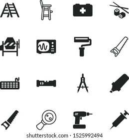 tool vector icon set such as: learn, internet, wall, brush, safety, meter, wave, child, pc, input, roll, keyboard, search, relief, east, drilling, injection, improvement, mark, circle, text
