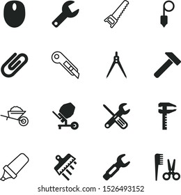 tool vector icon set such as: plastering, write, scissors, architect, people, highlight, filled, fashion, hairdresser, manual, style, compass, centimeter, mechanical, document, yellow, drawing