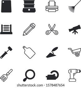 tool vector icon set such as: digital, radiation, plastering, steak, tripod, computer, clip, industrial, magnetic, examine, ground, accounting, load, sheet, medical, learning, copy, count, technique