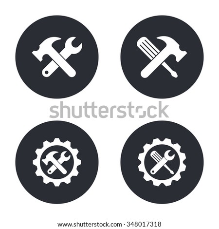 Tool   - vector icon in white  on a black background.
