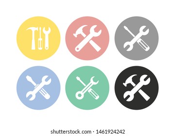 Tool vector icons set for graphic and web design