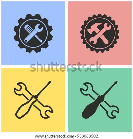 Tool vector icons set. Illustration isolated for graphic and web design.
