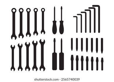 Tool vector wrench icon. Wrench design element. Workshop key tool isolated on white background