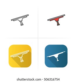 Tool for window cleaning icon. Flat design, linear and color styles. Isolated vector illustrations