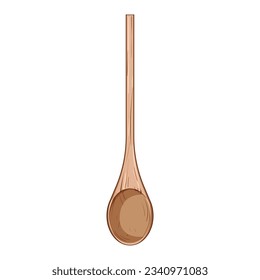 tool wooden spoon cartoon. food organic, top ladle, kitchenware utensil tool wooden spoon sign. isolated symbol vector illustration