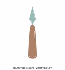 tool for working with clay. Illustration of pottery on white background.