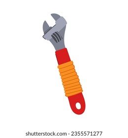 caricatura con llave. taller de claves, reparación de servicio, símbolo de llave mecánica de herramientas. ilustración vectorial de símbolo aislado