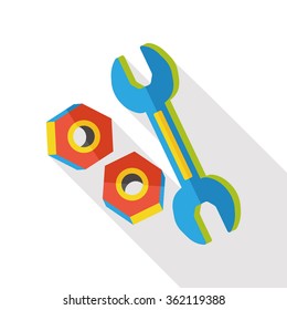 tool wrench flat icon