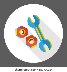 tool wrench flat icon