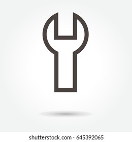 tool Wrench icon, modern design web element on white background. logo