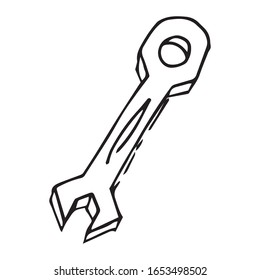 Tool wrench icon. Vector illustration of a wrench tool.
