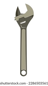 The tool is a wrench on a transparent background. Flat style. 
