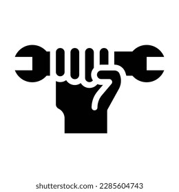 tool wrench solid icon illustration vector graphic