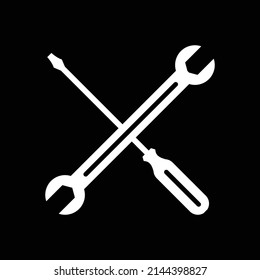 Tool X Logo, Screwdriver with Wrench, Masculine and Simple, EPS 10 Vector