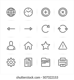 Iconos de la barra de herramientas para aplicaciones y sitios web con fondo blanco