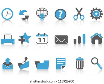 toolbar icons set,blue series