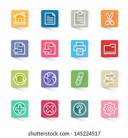 Toolbar website icons and white background