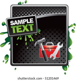 toolbox black halftone grungy ad