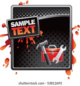 toolbox black halftone grungy ad