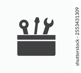 Toolbox black solid vecor icon