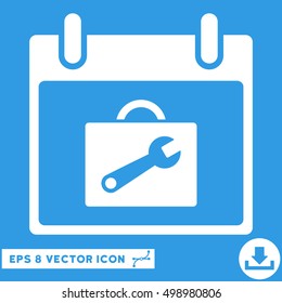 Toolbox Calendar Day icon. Vector EPS illustration style is flat iconic symbol, white color.