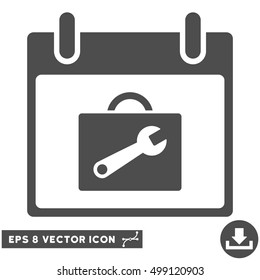 Toolbox Calendar Day icon. Vector EPS illustration style is flat iconic symbol, gray color.