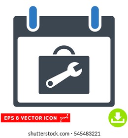Toolbox Calendar Day icon. Vector EPS illustration style is flat iconic bicolor symbol, smooth blue colors.