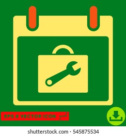 Toolbox Calendar Day icon. Vector EPS illustration style is flat iconic bicolor symbol, orange and yellow colors.